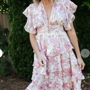 NWT Storia Tiered Floral Maxi Dress